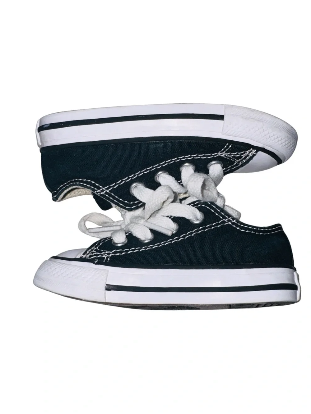 Converse Toddler Infant Black & White Low-Top Canvas Sneakers